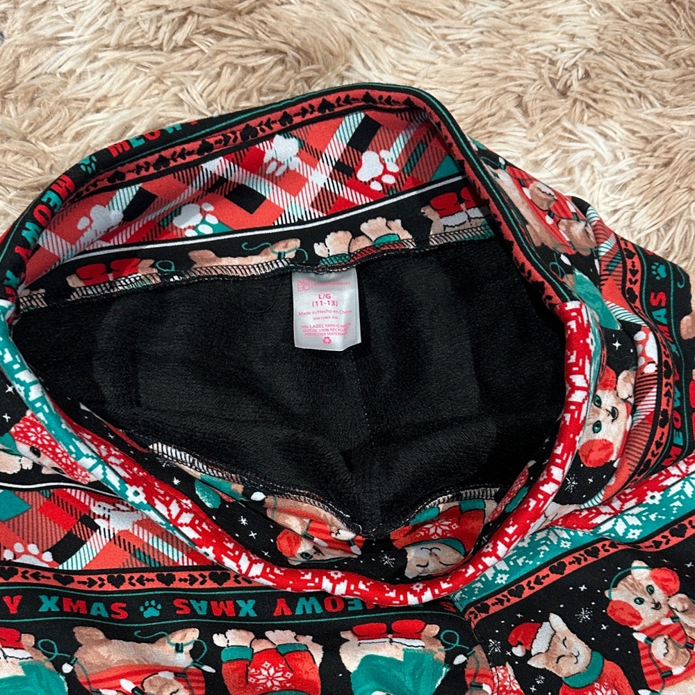 Festive Cat Santa Print Leggings - Picture 5 of 5